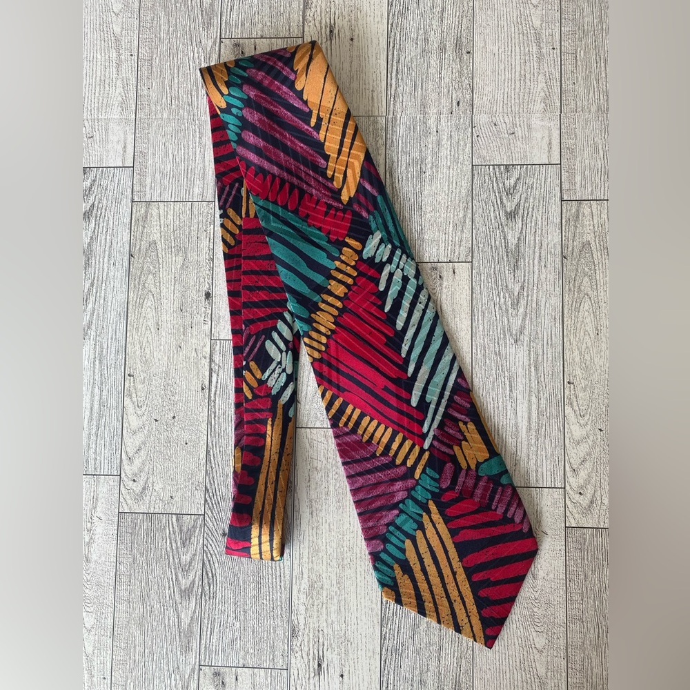 NWT MISSONI Designer Multicolor Art‎ Print 100% Silk Tie Made In Spain 58” Long